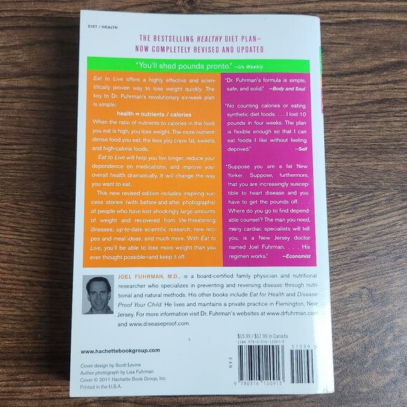 Joel Fuhrman Eat to Live Novel - Picture 2 of 2